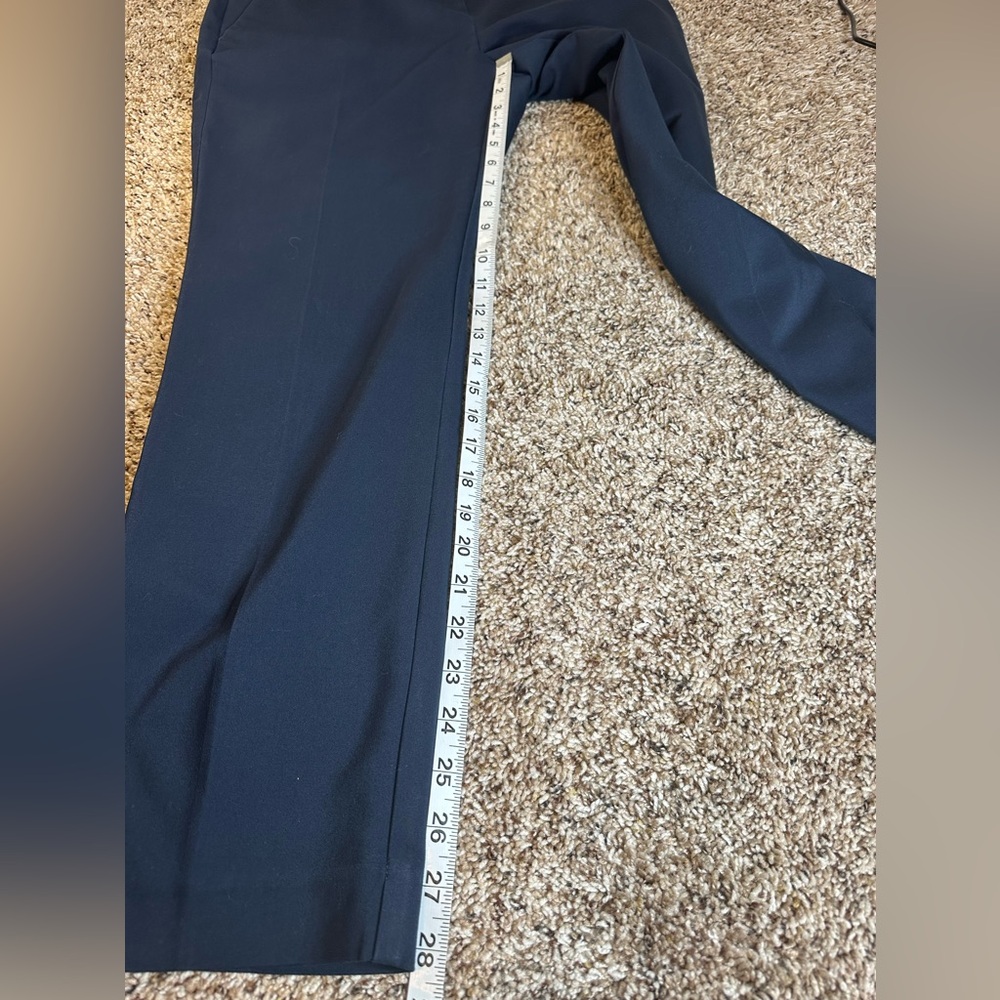 Ann Taylor Factory Navy Stretch Slim Ankle Pants Zip Hook Size 10 - Picture 8 of 10